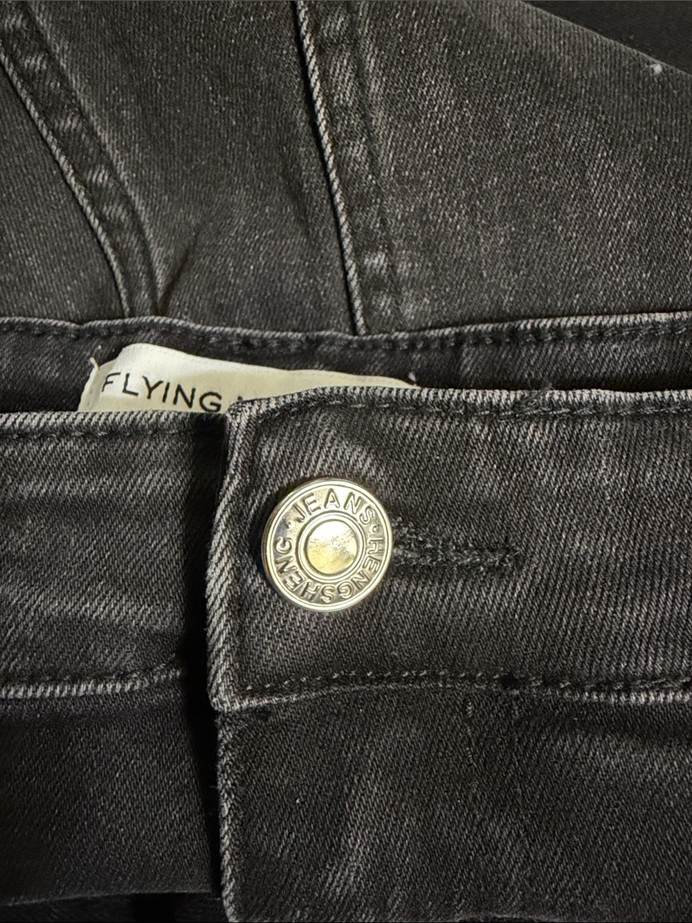 NWT Flying Monkey Black High Rise Flare Stretch Jean SZ 30 Patch Pockets Retro - Picture 13 of 13